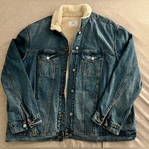 Old Navy Sherpa Lined Boyfriend Jean Jacket - XXL Tall NEW WITH TAGS